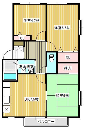 フォブールKAWAI C棟 間取り図画像