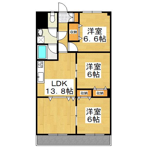 コスモハイツ関 間取り図画像