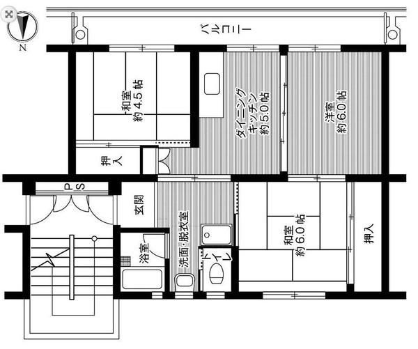 ビレッジハウス西大寺　2号棟（403） 間取り図画像