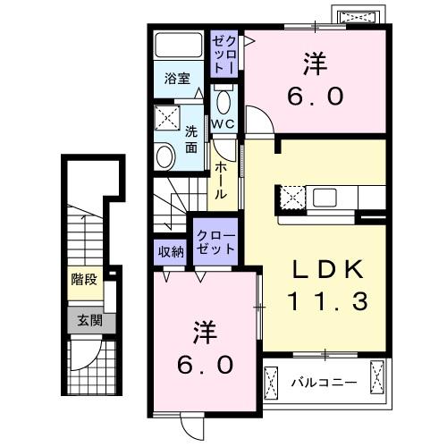 ソレアード・ビュー　Ｂ 間取り図画像