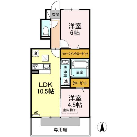グラシューヴェルジェ　A棟（105） 間取り図画像