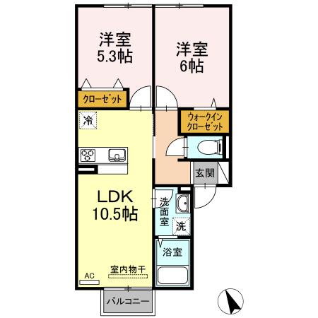 カリーノひな（101） 間取り図画像