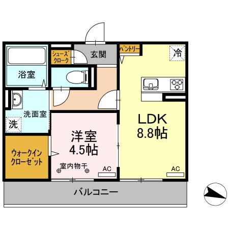 フリージア　B棟 間取り図画像