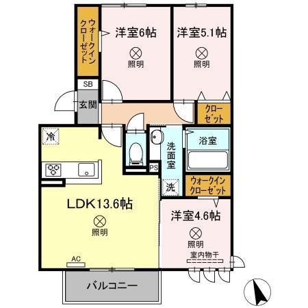 Sinfaria HARAOSHIMA A棟（201） 間取り図画像