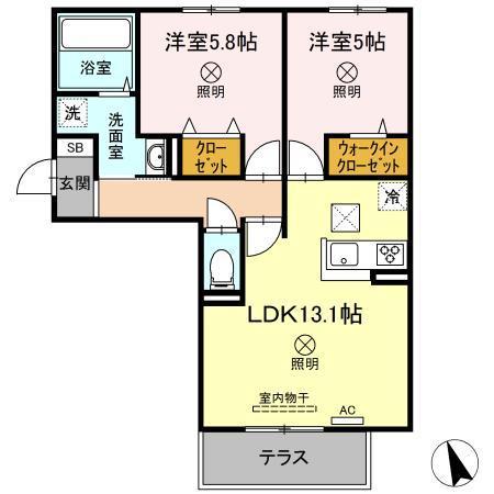 Sinfaria HARAOSHIMA B棟 間取り図画像