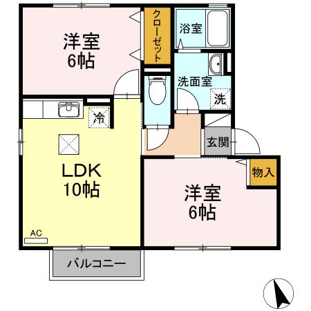 グリーンコートA棟 間取り図画像