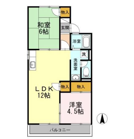 コーポラス雄町 間取り図画像