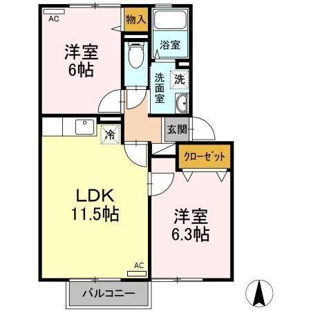 FLOR B棟 間取り図画像