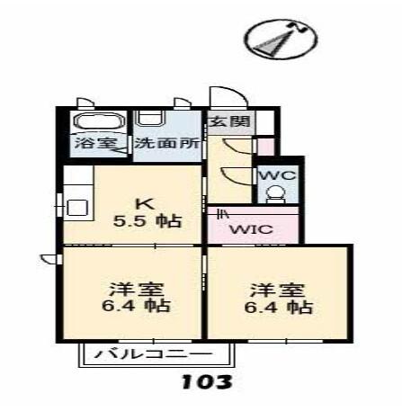 グレースメゾン湊　F棟 間取り図画像