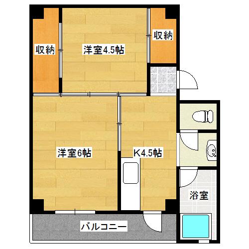 ビレッジハウス万富 1号棟（506） 間取り図画像