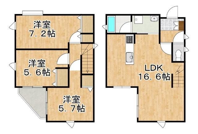 長岡戸建賃貸 間取り図画像