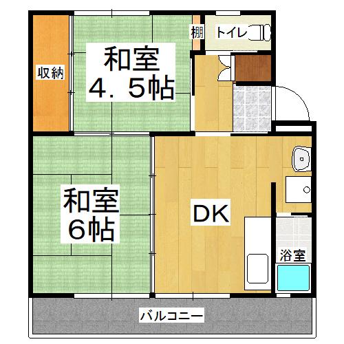 ビレッジハウス牛窓　1号棟 間取り図画像