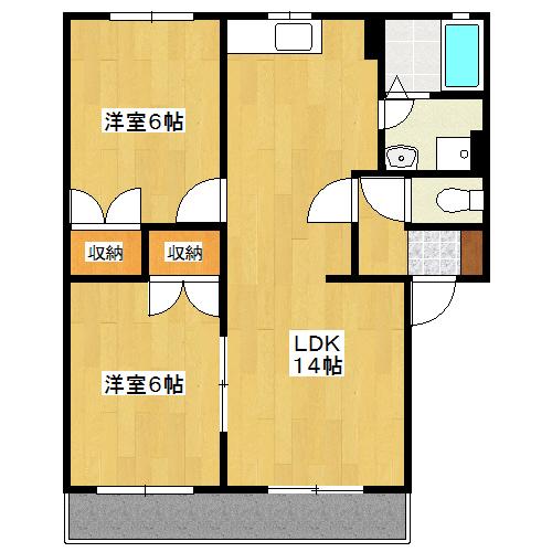 ダイニサンシャイン　B 間取り図画像
