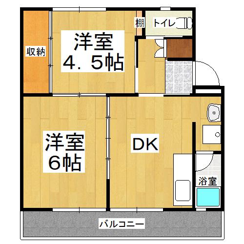 ビレッジハウス牛窓　1号棟（504） 間取り図画像