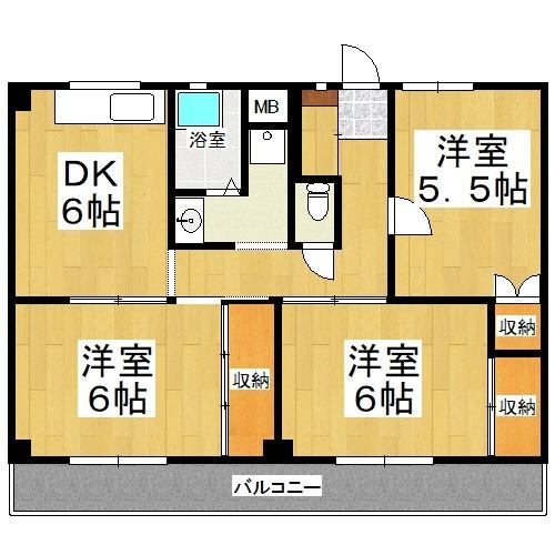 ビレッジハウス松崎　3号棟 間取り図画像