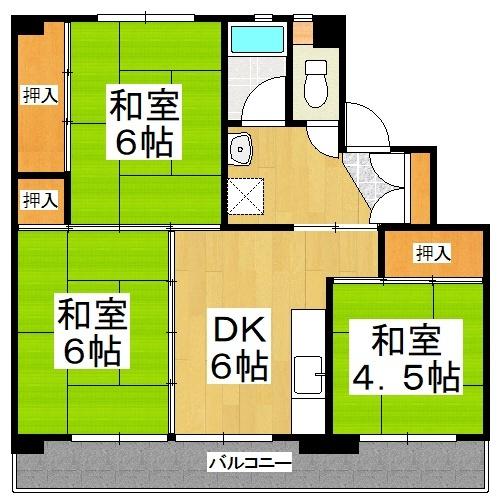 ビレッジハウス備前片上２号棟 間取り図画像