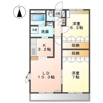 サンライズ３番館 間取り図画像