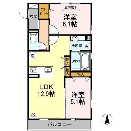 イル ヴィラージュ A棟 間取り図画像