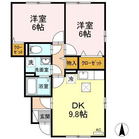 プレザント芳泉　B棟（102） 間取り図画像