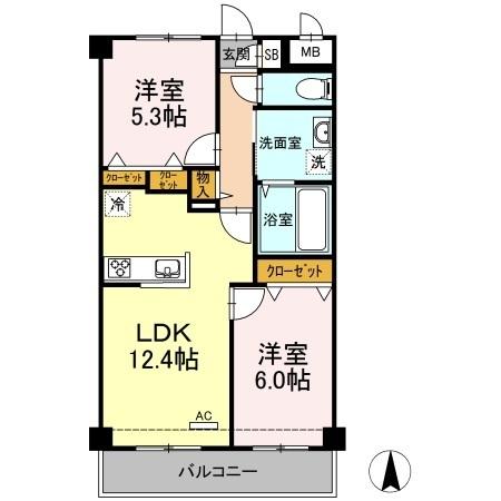 フローラル・コートⅡ（502） 間取り図画像