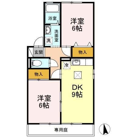 シャトレアン津高　A棟（A101） 間取り図画像