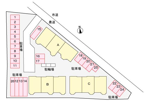 アミティエA 駐車場