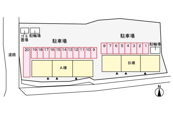 グランディールＢ 駐車場