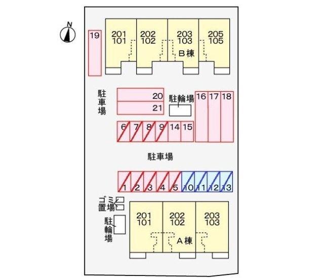 ラメールB 駐車場