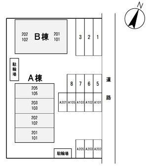 メープル湊A 駐車場