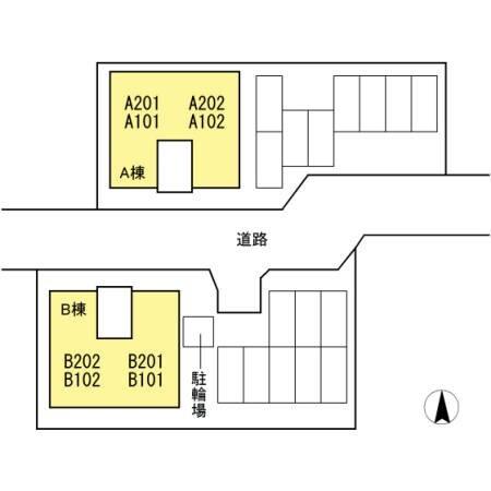 ビューラー福泊　B棟 駐車場