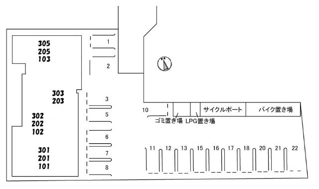 ラ・パルテール旭川　11番館 駐車場