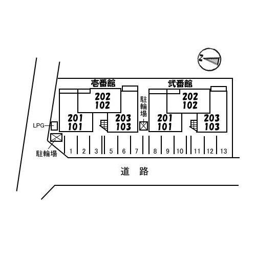 シャーメゾンフェリス　弐番館 駐車場
