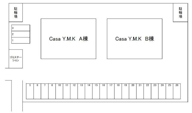 Casa　Y.M.K　B棟 駐車場