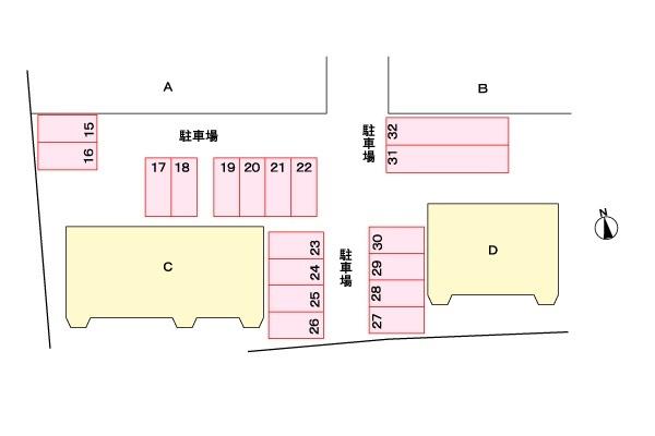 プレステージ花ずいC 駐車場