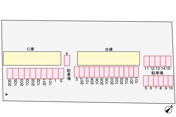 エルディム内田B 駐車場