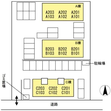 クレールシャトー吉田B棟 駐車場