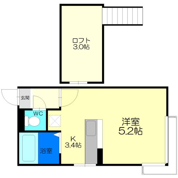札幌市厚別区厚別中央四条アパート 間取り図画像