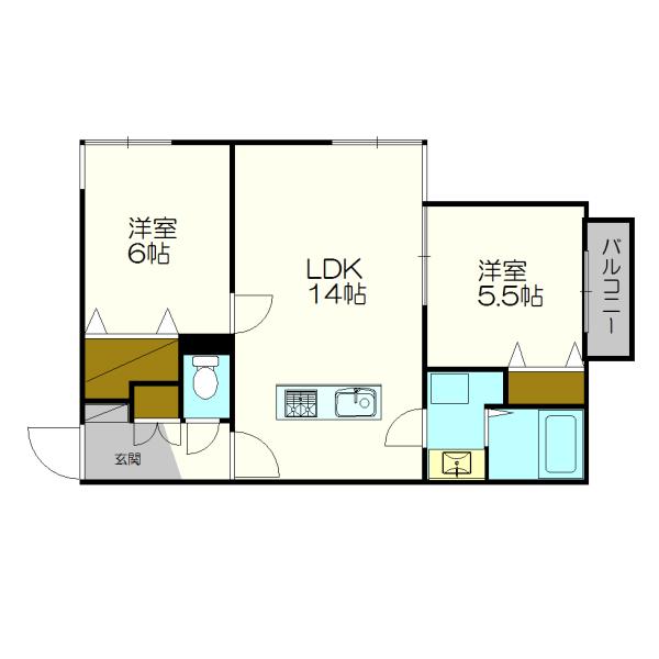 札幌市厚別区厚別南マンション 間取り図画像