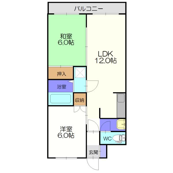 札幌市厚別区厚別西三条マンション 間取り図画像