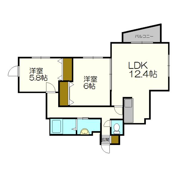 札幌市厚別区青葉町マンション 間取り図画像