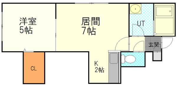 札幌市厚別区厚別西三条アパート 間取り図画像