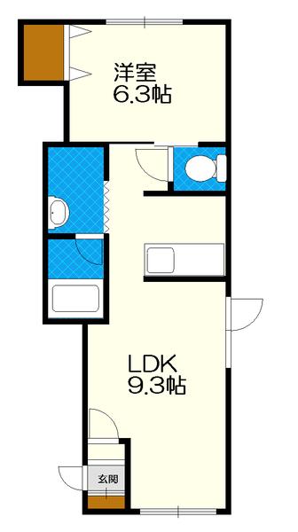 北広島市大曲南ヶ丘アパート 間取り図画像