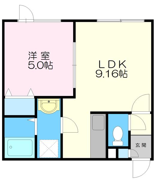 江別市大麻ひかり町アパート 間取り図画像