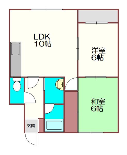 北広島市美沢アパート 間取り図画像