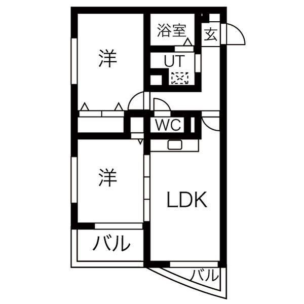札幌市厚別区厚別南マンション 間取り図画像