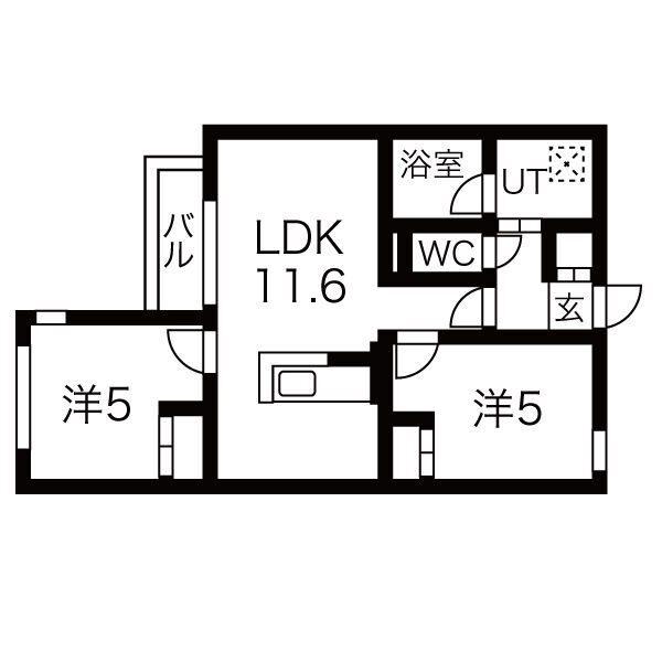 メニーズコート発寒中央 間取り図画像