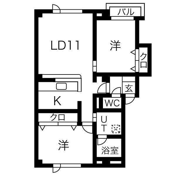 札幌市西区八軒六条西マンション 間取り図画像