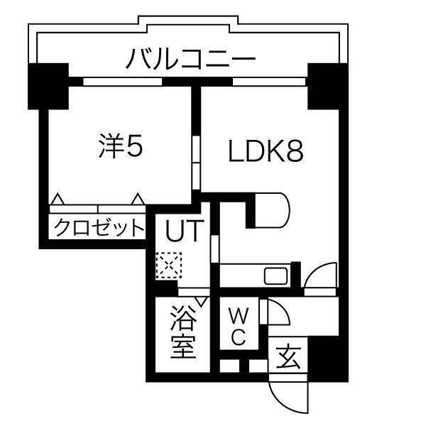 札幌市中央区北六条西マンション 間取り図画像