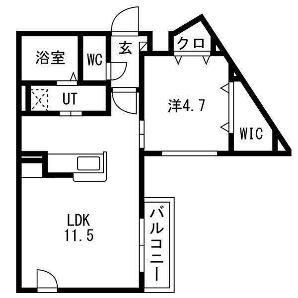 千歳市末広マンション 間取り図画像