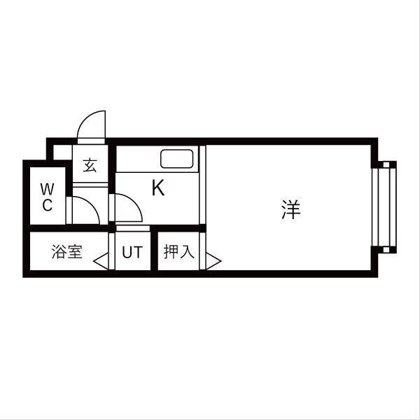 札幌市西区発寒一条アパート 間取り図画像